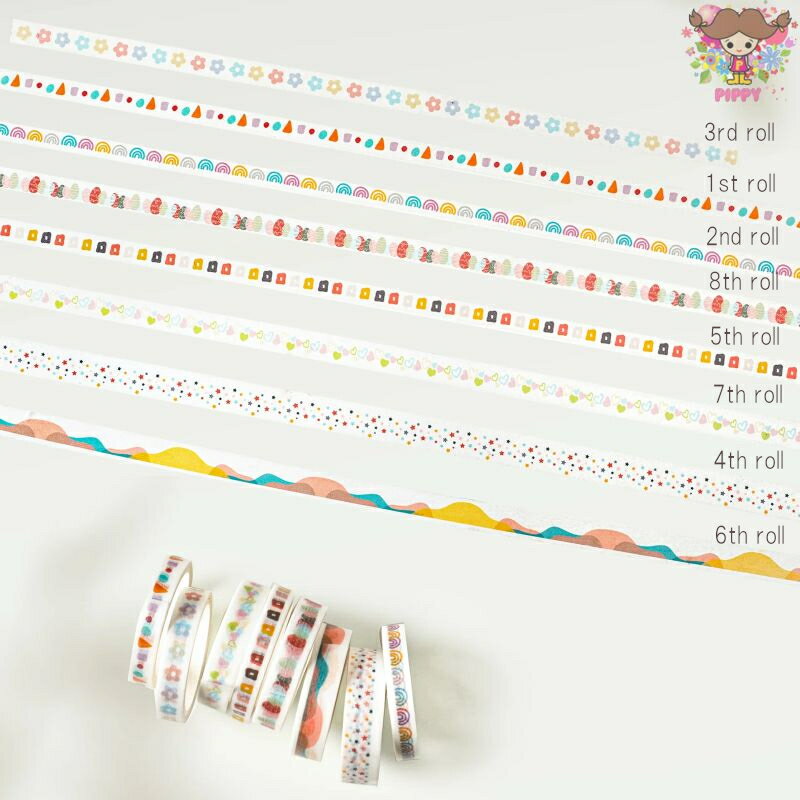 The Washi Tape Shop マスキングテープ☆Color Crush Slim☆ライン 模様 パターンマステ シール 海外 手帳 コラージュ デコレーション －和紙タイプ（PETテープはありません）ー【宅配便のみ】