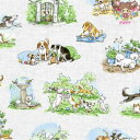 【巾 約100cm 最低30cmから10cm単位 切り売り】Anita Jeram アニタ ジェラーム☆Dog Play☆犬 公園 友達 家族 芝生 ボール 小...