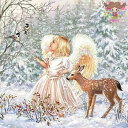 Ambiente ペーパーナプキン☆Winter Angel☆ (1枚/バラ売り) 冬 森 天使 エンジェル 鹿 動物 クリスマス 素敵 お洒落 デコパージュ