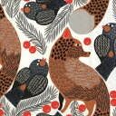 marimekko マリメッコ 可愛い ペーパーナプキン デコパージュ☆KETUNMARJA white ケツンマルヤ キツネ 小鳥 木の実 北欧柄 クリスマス...