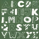 ★ドイツ IHR 可愛い ペーパーナプキン デコパージュ お子様・子供におすすめ☆アルファベット グリーン☆(ALPHABET ABC green)(1枚/バラ...