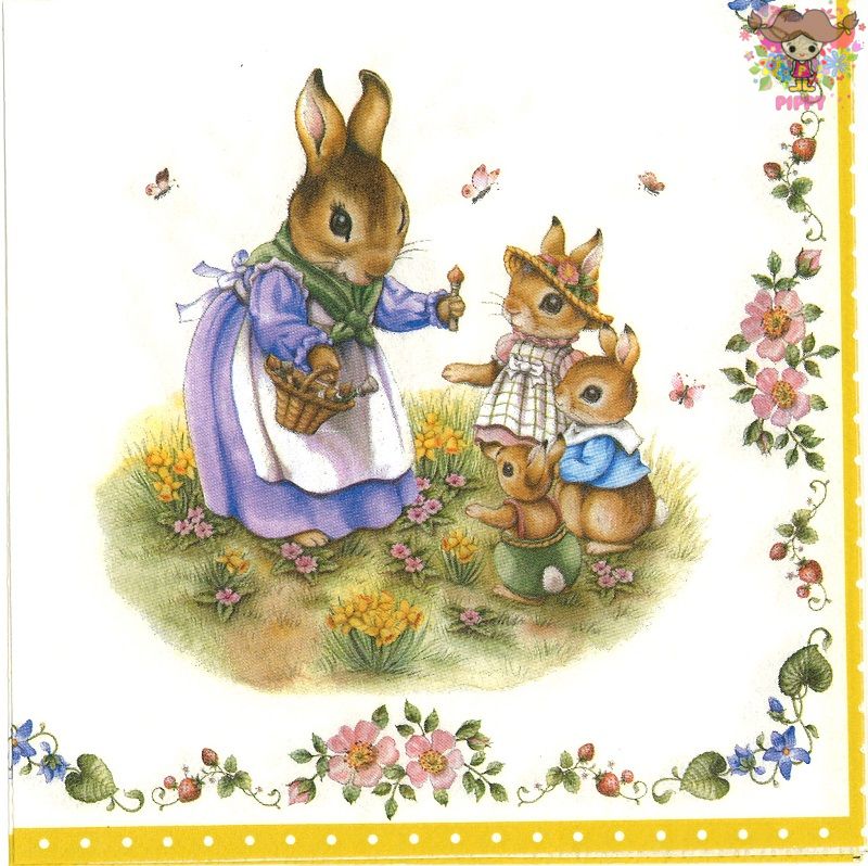 IHR ペーパーナプキン☆SPRING FANTASY EASTER (V&B)☆VILLEROY & BOCH（20枚入り）うさぎ イースター 花柄 蝶