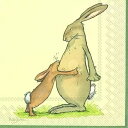 ドイツ IHR 可愛い ペーパーナプキン デコパージュ☆Anita Jeram アニタ ジェラーム 仲良しうさぎ 親子 兄弟 友達 動物☆（YOU ARE THE BEST）（20枚入り）（お一人様2個限り）