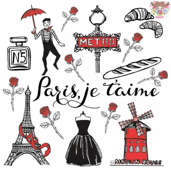 Ambiente ペーパーナプキン☆I love Paris☆（1枚/バラ売り） バラ パリ エッフェル塔 パン フランス 風車 ドレスかわいい 素敵 お洒落 可憐 エレガント デコパージュ ハンドメイド