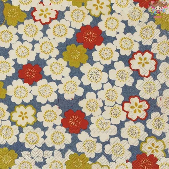 Other - IHR ペーパーナプキン ヴィクトリア＆アルバート☆SAKURA (V&A) blue☆（1枚/バラ売り） 花柄 ヴィンテージ風 パターン シック ボタニカル柄 デコパージュ 可愛い お洒落 素敵 華やか ハンドメイド 紙ナプキン