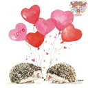PPD ペーパーナプキン☆Hedgehogs in Love Napkin☆(1枚/バラ売り)はりねずみ ハリネズミ ハート 風船 動物 素敵 可愛い お洒落 ...