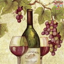 IHR ペーパーナプキン☆RED WINE☆(1枚/バラ売り)赤ワイン ブドウ お酒 食べ物 フルーツ デコパージュ 可愛い 素敵 お洒落