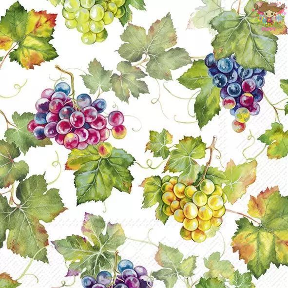 Other - IHR ペーパーナプキン☆VIN☆（1枚/バラ売り）ブドウ ぶどう 果物可愛い 素敵 お洒落 華やか エレガント ハンドメイド