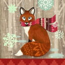 PPD 可愛いペーパーナプキン デコパージュ☆クリスマス　キツネ　冬　マフラー　☆（Fox with Scarf)（1枚/バラ売り）