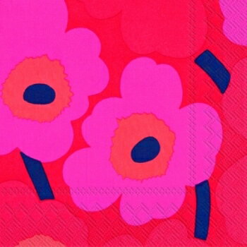 marimekko マリメッコ 可愛い ペーパーナプキン デコパージュ☆UNIKKO pink☆（1枚/バラ売り）