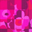 marimekko マリメッコ 可愛い ペーパーナプキン デコパージュ☆MINI RUUTU UNIKKO red☆(1枚/バラ売り)