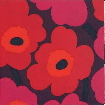 marimekko マリメッコ 可愛い ペーパーナプキン　デコパージュ☆UNIKKO mauve☆（20枚入り）