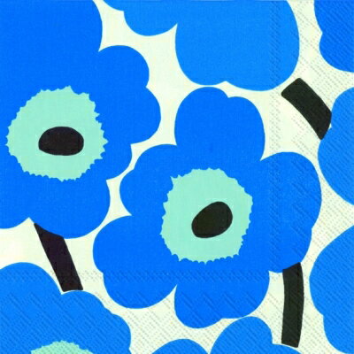 marimekko マリメッコ 可愛い ペーパーナプキン デコパージュ☆ウニッコ　ブルー　UNIKKO blue☆（バラ売り/1枚）