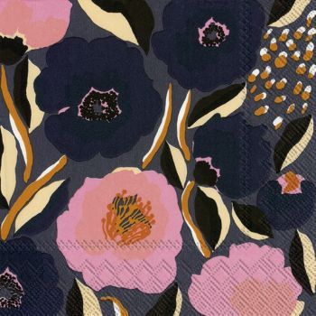 marimekko マリメッコ 可愛い ペーパーナプキン デコパージュ☆ROSARIUM blue rose　ロサリウム/ローズガーデン　花柄☆（20枚入り）