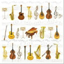 ★オランダ Ambiente 素敵な ペーパーナプキン デコパージュ☆オーケストラ 楽器☆(ORCHESTRA)(1枚/バラ売り)
