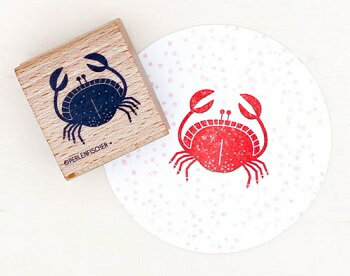 Perlenfischer スタンプ☆蟹 カニ かに 海の生き物 夏柄☆木製 プレゼント クラフト 雑貨 保育園 幼稚園 先生【メール便発送可】