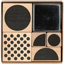 RICO DESIGN スタンプ5個入りセット☆サークル 丸 半円 図形 ドット(STAMP SET GEOMETRIC, ROUND)☆【宅配便のみ発送可】木...