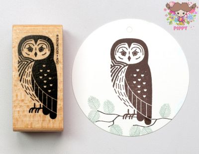 【在庫限り】Perlenfischer スタンプ☆フクロウ 鳥(WALDKAUZ)☆木製 プレゼント クラフト 雑貨 保育園 幼..