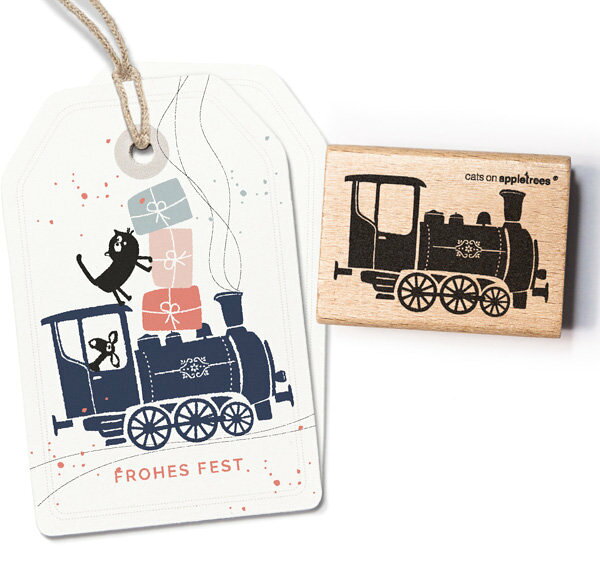 cats on appletrees スタンプ☆機関車 乗り物(engine)☆木製 プレゼント クラフト 雑貨 保育園 幼稚園 先..
