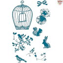 RICO DESIGN シリコンスタンプ クリアスタンプ☆鳥かご 小鳥 うさぎ(SILICONE STAMPS BIRDCAGE)☆シリコン プレゼント クラフ...
