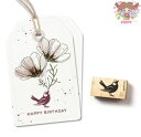 cats on appletrees スタンプ☆Blackbird Auri☆黒い鳥 上向き 鳥 動物【メール便発送可】木製 プレゼント クラフト 雑貨 保育園 幼稚園 先生