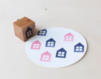 Perlenfischer スタンプ☆家 ハウス 三角屋根☆木製 プレゼント クラフト 雑貨 保育園 幼稚園 先生【メール便発送可】