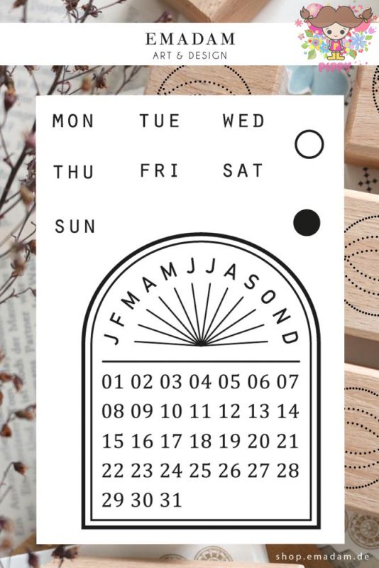 Rakuten - EMADAM クリアスタンプ☆Perpetual calendar, sunrise☆カレンダー 曜日 日付 日の出手帳 日記 ジャーナル ラッピング