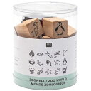 RICO DESIGN スタンプ15個入りセット☆海の生き物 いるか 魚 シロクマ 動物(STAMP SET ZOO WORLD)☆木製 プレゼント クラフト ...