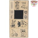 RICO DESIGN スタンプ11個入りセット☆Airbrush FSC 100%☆エアブラシ 牛 いちご うさぎ ネコ さくらんぼ ハート 英字 11セット【宅配便のみ発送可】木製 プレゼント クラフト 雑貨 保育園 幼稚園 子供