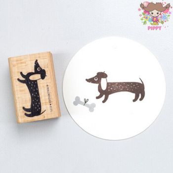 Perlenfischer スタンプ☆ダックスフント 帽子 犬 ドッグ 動物（DACKEL）☆木製 プレゼント クラフト 雑貨 保育園 幼稚園 先生【メール便発送可】