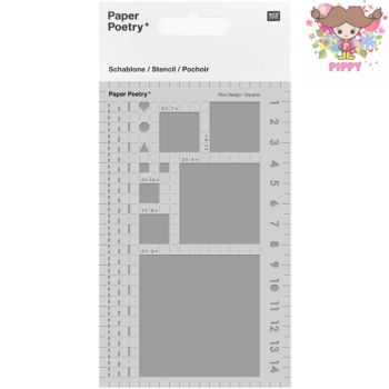 Rakuten - RICO DESIGN ステンシルシート☆Bullet Diary stencil squares☆【メール便発送可】バレットダイアリー スクエアステンシルシート ステンシルプレート テンプレート 手帳 ノート スケッチブック