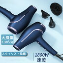 【スタイリスト推薦】ドライヤー ヘアドライヤー 速乾 冷熱風 大風量 マイナスイオン 高級 軽量 静音 1800W 2段階風速 高機能 大風速 人気 業務用 短...