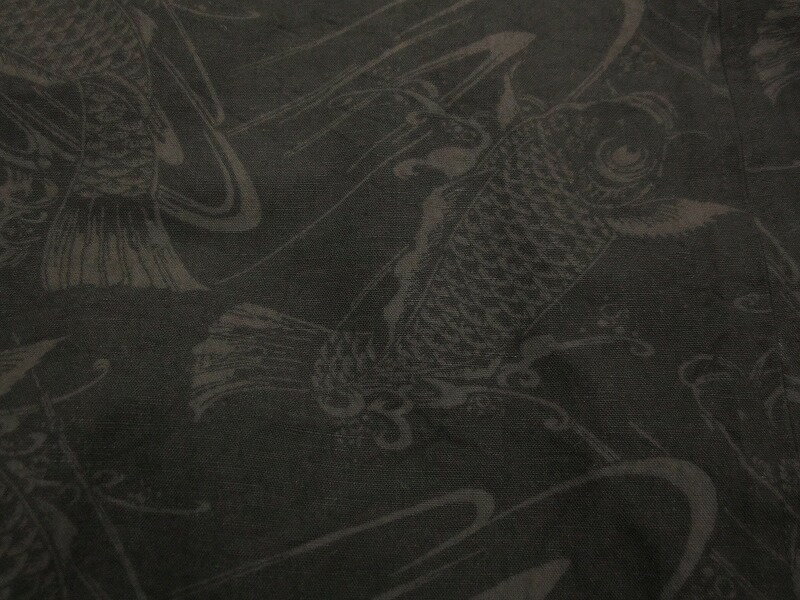 着画あり Size : M (シャツ) / M (パンツ) BLACK SIGN ブラックサイン “Climbing Carp” 登鯉・サムエ・シャツ / 登鯉・サムエ・パンツ セットアップ BSSJ-23402 BSSP-23512