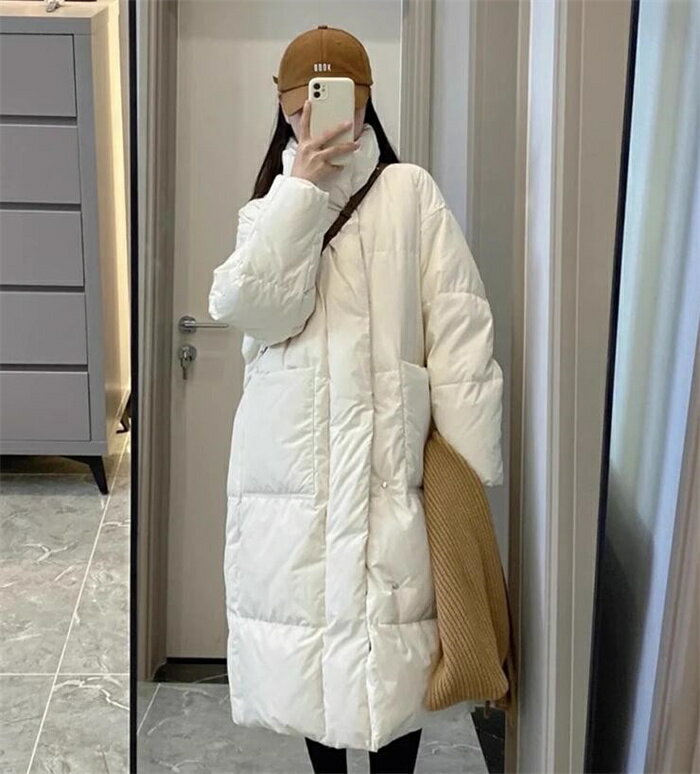 ロング ダウンジャケット レディース ロング丈 ダウンコート ポケット付き 厚手 防寒 もこもこ 軽量 アウター カジュアル ジャケットゆったり 無地 防寒 暖...