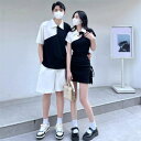 ペアルック シャツ 夏服 カップル お揃い服 レディースワンピース メンズ半袖tシャツ おしゃれ サマーワンピース ご夫婦 恋人 結婚祝い 記念日 プレゼント