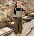 サロペット パンツ オーバーオール ボトムス レディース オールインワン ワイド サロペット ストレッチ ゆったり 体型カバー 可愛い 綺麗め カジュアル 夏新作 大人可愛い オシャレ送料無料!(4)