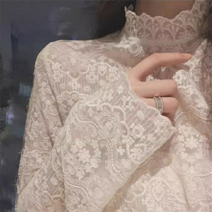 レース ブラウス レディースファッション 長袖 トップス インナーウェア おしゃれ 無地 シャツ 透け感 結婚式 二次会 オフィス 入学式 卒業式 カジュアル 花柄 秋冬服 流行 トレンド 通勤 入学式 フォーマル