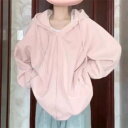 パーカー ジャケット レディース パーカー コート ゆったり アウター トレーナー 無地 フード付き カジュアル 学院 長袖 厚手 ナイトウェア トップス おし...