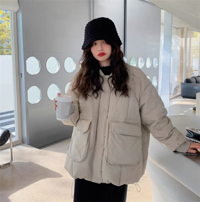 ダウンジャケット レディース ショート丈 ダウンコート ポケット付き 厚手 防寒 90% ダウン もこもこ アウター カジュアル ジャケットゆったり 無地 防寒...