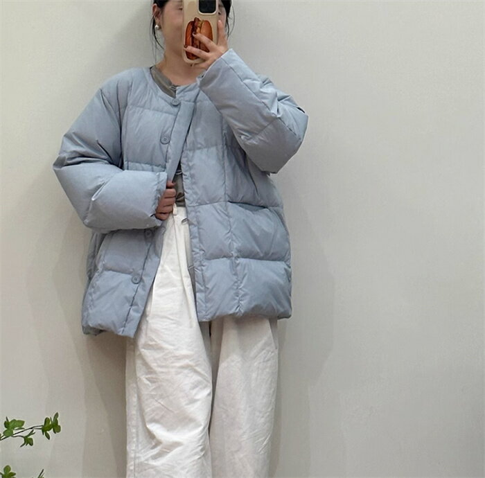 ダウンジャケット レディース ショート丈 ダウンコート ポケット付き 厚手 防寒 180g ダウン もこもこ アウター カジュアル ジャケットゆったり 無地 防...