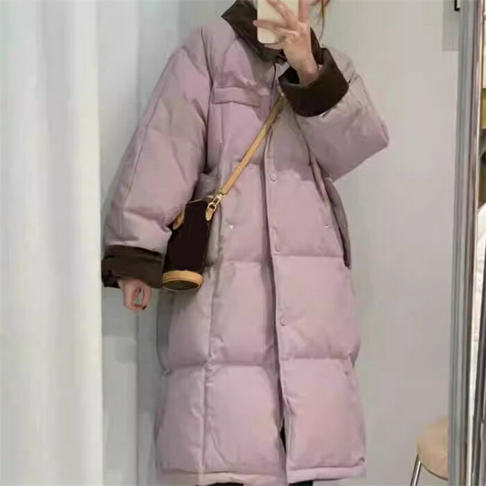 ダウンジャケット レディース ロング丈 ダウンコート ポケット付き 厚手 防寒 90%ダウン もこもこ アウター カジュアル ジャケットゆったり 無地 防寒 暖...