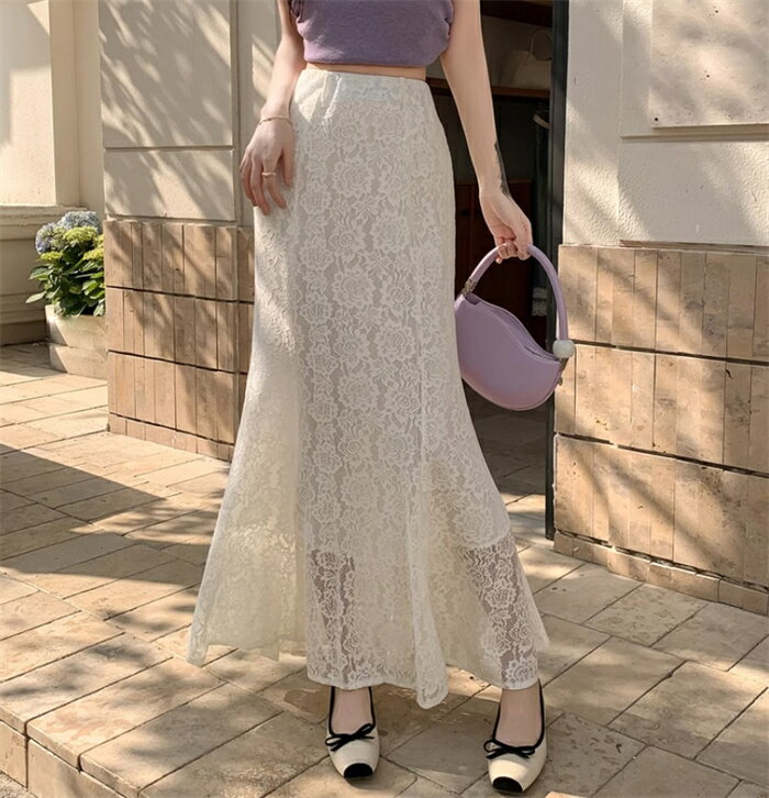 レースロングスカート Aラインスカート レディース フレア マキシ丈 スカート おしゃれ ゆったり 大人気 シンプル きれいめ カジュアル リゾート ストレッチ 着痩せ スカート体型カバー ふんわり 春 夏 秋
