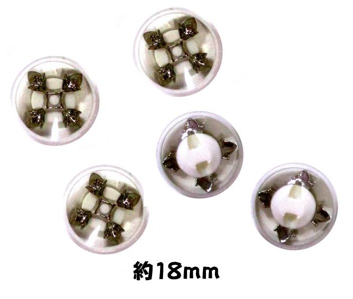 ＜店頭在庫処分＞バラバラ 特価 ボタン （ 釦 ) 白系／シルバー（ 18ミリ ) ぼたん 飾り オシャレ ばら..