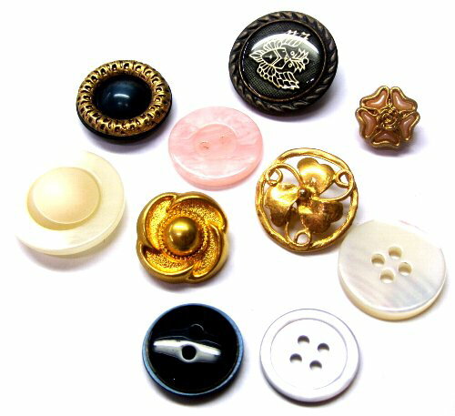 乐天商城 - ＜店頭在庫処分 10個セット＞バラバラ 特価 ボタン （ 釦 ) 10個セット　＃521（ すべて1セット限りです。追加はありません ) ぼたん 飾り オシャレ ばらボタン 綺麗