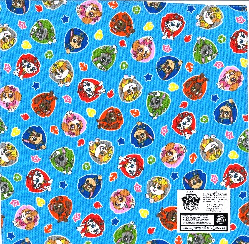 キャラクター ハンカチ パウパトロール （ Paw Patrol ） （ ブルー系 ) （ サイズ 30×30cm 綿100％ )（ パウパト お出かけ おとな 子供 キッズ ハンカチーフ ）【メール便 OK】