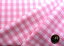 ＜ ハギレ 40cm ＞ ギンガムチェック 生地 ブロード広幅 ピンク （ 大格子9ミリピッチ幅 ) はぎれ カットクロス 格子柄