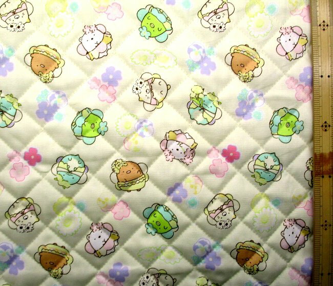 ＜★廃番のため残りわずかとなりました＞ Q- キルティング 生地 布 すみっコぐらし （ クリーム系 ) 柄..