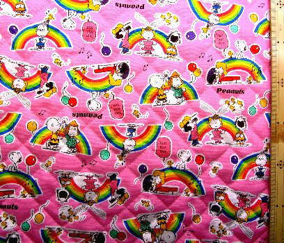 Q- キルティング 生地 布 スヌーピー （ ピンク ) 柄番号133キルティング生地 キルト 生地幅−約106cm ..