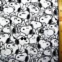 キャラクター 生地 布 ( ポリエステル オックス ) スヌーピー ( モノトーン ホワイト系 ) 柄番号183 ( 2025 ) オックス ( ポリエステル100% ) 生地幅-約145cm ( W幅 ) ( ピーナッツ 白 )( W幅は2m50cmまでメール便 OK )