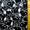 キャラクター 生地 布 ( ポリエステル オックス ) スヌーピー ( モノトーン 黒系 ) 柄番号183 ( 2025 ) オックス ( ポリエステル100% ) 生地幅-約145cm ( W幅 ) ( ピーナッツ ブラック )( W幅は2m50cmまでメール便 OK )